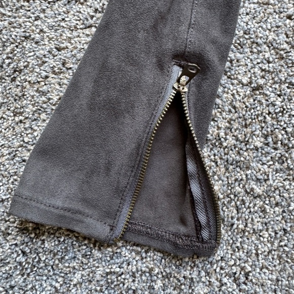 Abercrombie and Fitch grey suede pants with zipper detailing - Picture 6 of 10